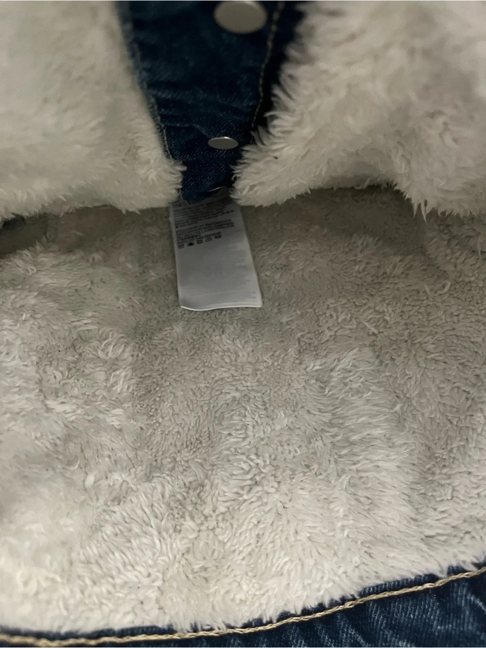 Levi's Kids Denim Jacket with Cream Sherpa Collar - Blue
